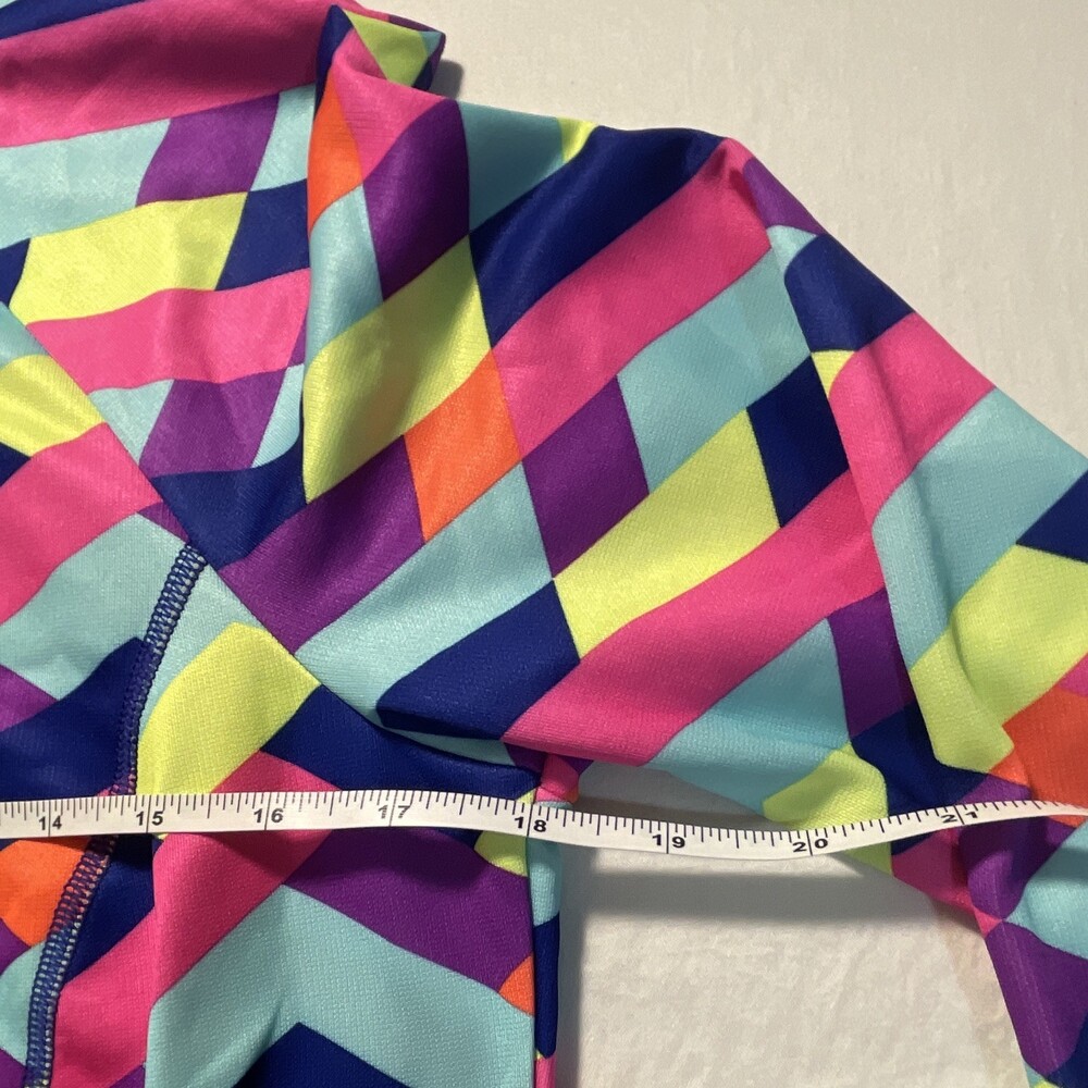 FILA Women's Multicolor Geometric 1/4 Zip Mock Neck Pullover, Stretch S - Picture 3 of 6